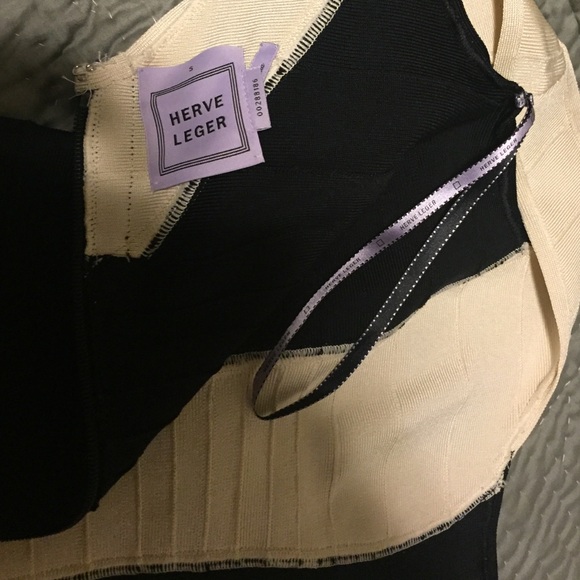 Herve Leger black and cream dress "Nita" - Picture 3 of 3